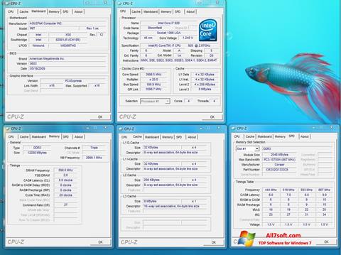 Ekraanipilt CPU-Z Windows 7