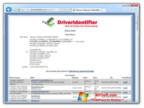 Ekraanipilt Driver Identifier Windows 7