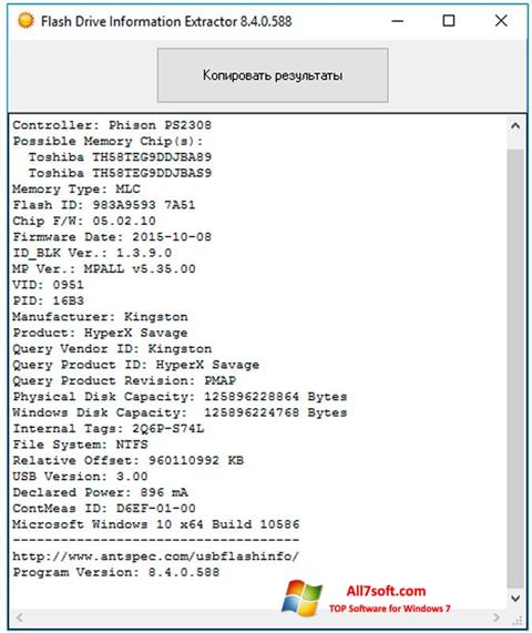 Ekraanipilt Flash Drive Information Extractor Windows 7