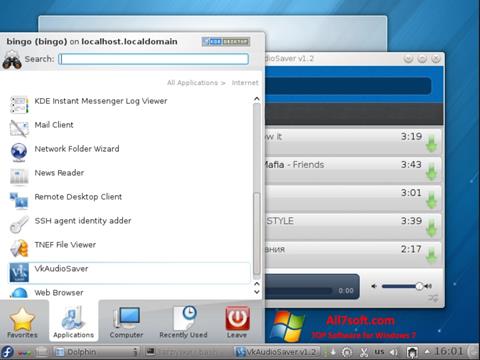 Ekraanipilt VkAudioSaver Windows 7