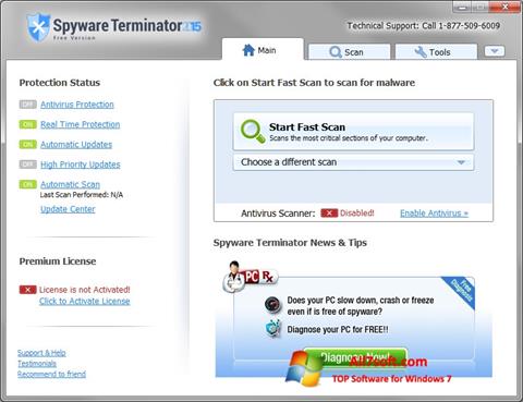 Ekraanipilt Spyware Terminator Windows 7