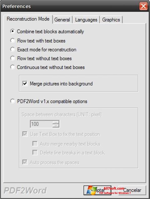 Ekraanipilt PDF2Word Windows 7