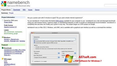 Ekraanipilt NameBench Windows 7