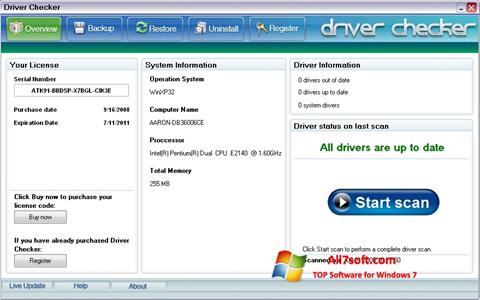 Ekraanipilt Driver Checker Windows 7