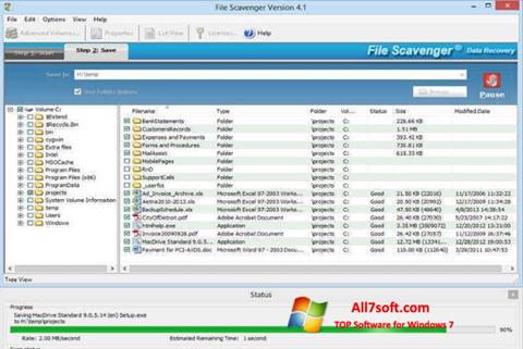 Ekraanipilt File Scavenger Windows 7