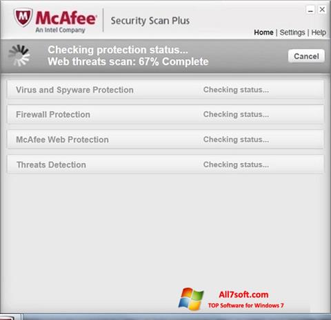 Ekraanipilt McAfee Security Scan Plus Windows 7