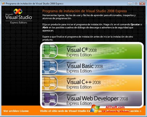 Ekraanipilt Microsoft Visual Studio Windows 7