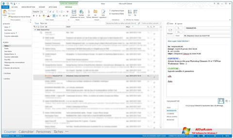 Ekraanipilt Microsoft Outlook Windows 7