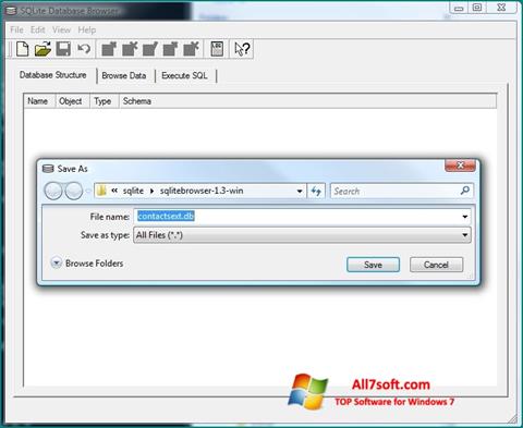 Ekraanipilt SQLite Database Browser Windows 7