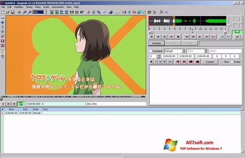 Ekraanipilt Aegisub Windows 7