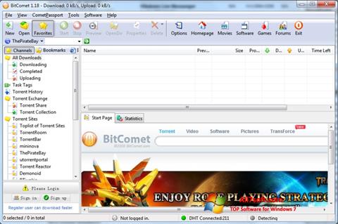 Ekraanipilt BitComet Windows 7