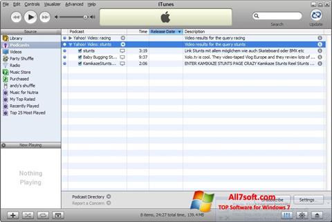 Ekraanipilt iTunes Windows 7