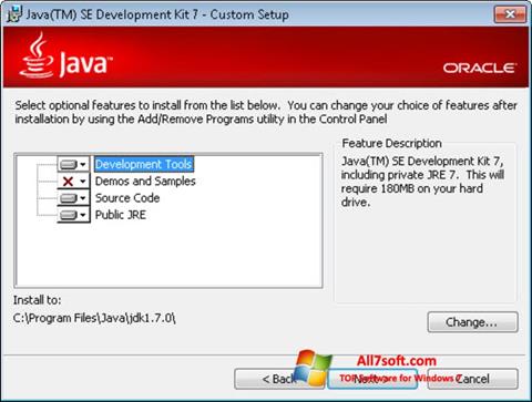 Ekraanipilt Java SE Development Kit Windows 7