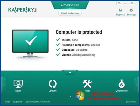 Ekraanipilt Kaspersky AntiVirus Windows 7
