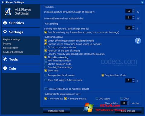 Ekraanipilt ALLPlayer Windows 7