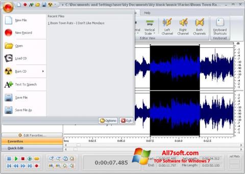 Ekraanipilt Free Audio Editor Windows 7