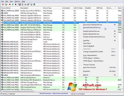 Ekraanipilt USB Manager Windows 7