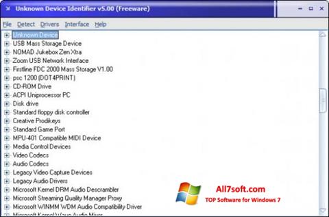 Ekraanipilt Unknown Device Identifier Windows 7