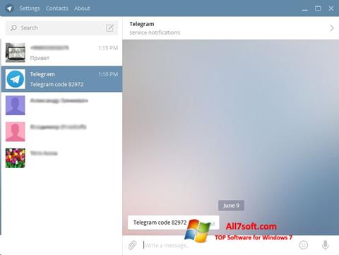 Ekraanipilt Telegram Desktop Windows 7