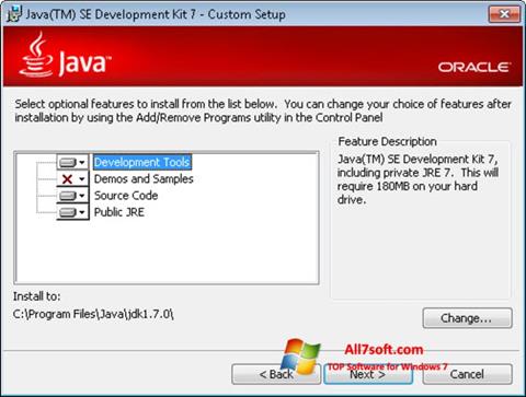 Ekraanipilt Java Development Kit Windows 7