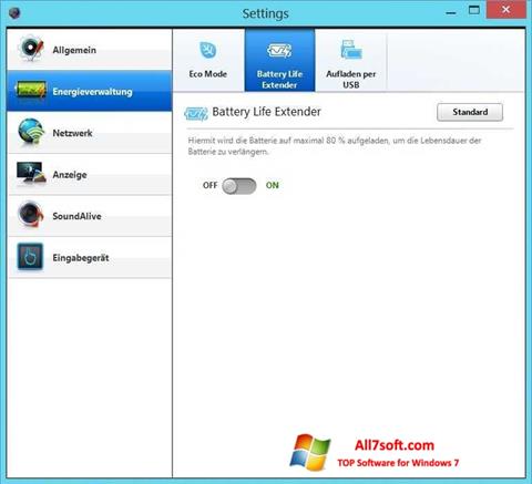 Ekraanipilt Easy Settings Windows 7