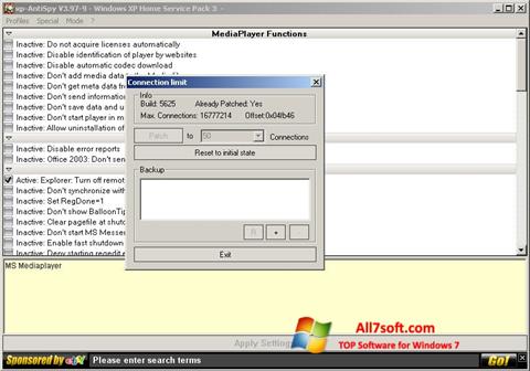 Ekraanipilt XP-AntiSpy Windows 7