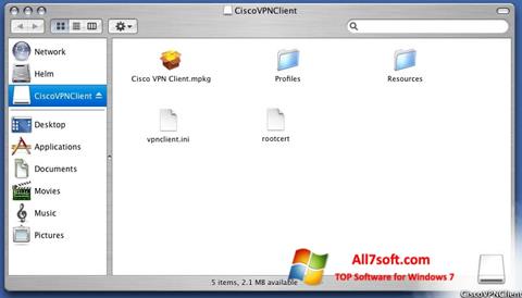 Ekraanipilt Cisco VPN Client Windows 7