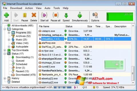 Ekraanipilt Internet Download Accelerator Windows 7