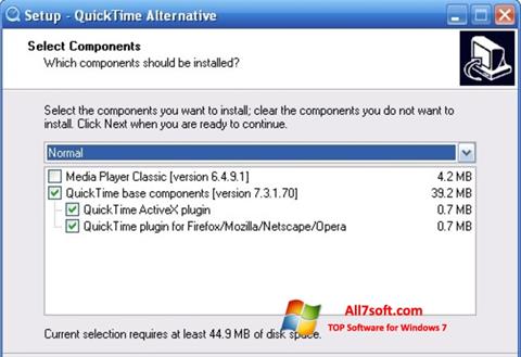Ekraanipilt QuickTime Alternative Windows 7