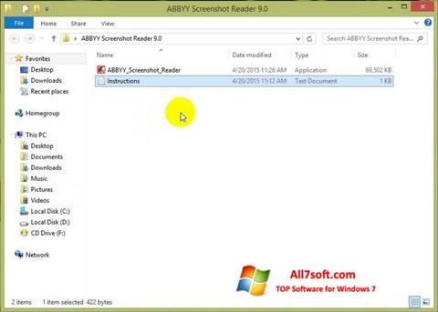 Ekraanipilt ABBYY Screenshot Reader Windows 7