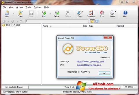 Ekraanipilt PowerISO Windows 7