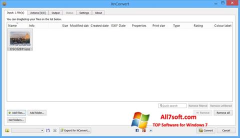 Ekraanipilt XnConvert Windows 7
