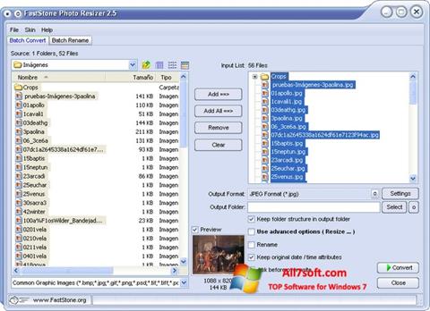 Ekraanipilt FastStone Photo Resizer Windows 7