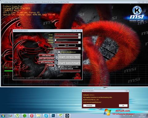 Ekraanipilt MSI Kombustor Windows 7