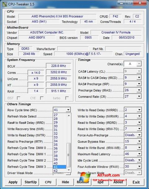 Ekraanipilt CPU-Tweaker Windows 7