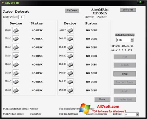 Ekraanipilt AlcorMP Windows 7