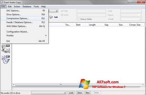 Ekraanipilt Exact Audio Copy Windows 7