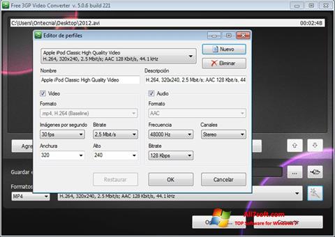 Ekraanipilt Free MP4 Video Converter Windows 7