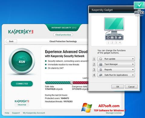 Ekraanipilt Kaspersky Internet Security Windows 7