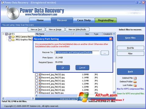 Ekraanipilt Power Data Recovery Windows 7