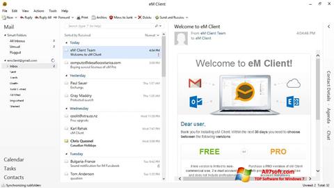 Ekraanipilt eM Client Windows 7