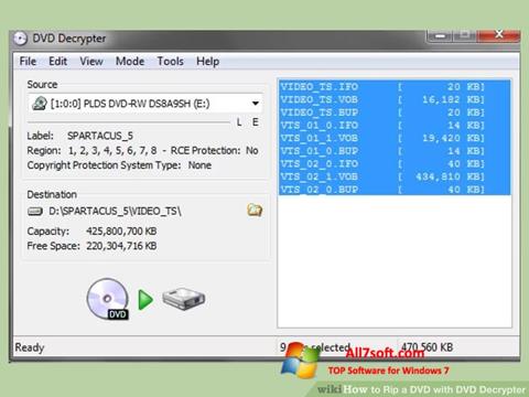 Ekraanipilt DVD Decrypter Windows 7
