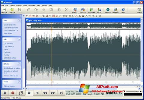 Ekraanipilt WavePad Sound Editor Windows 7