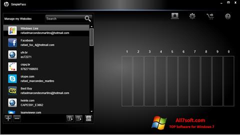 Ekraanipilt HP SimplePass Windows 7