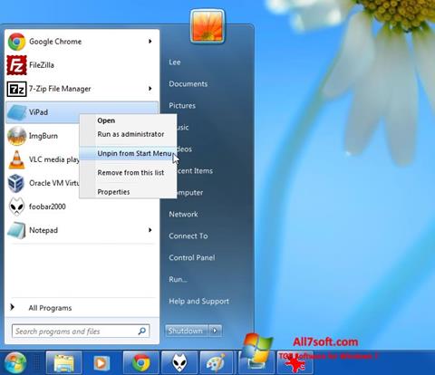 Ekraanipilt ViStart Windows 7