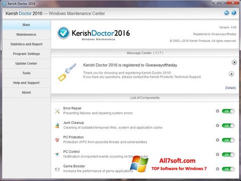 Ekraanipilt Kerish Doctor Windows 7