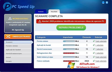 Ekraanipilt PC Speed Up Windows 7
