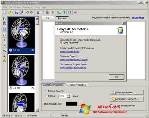 Ekraanipilt Easy GIF Animator Windows 7