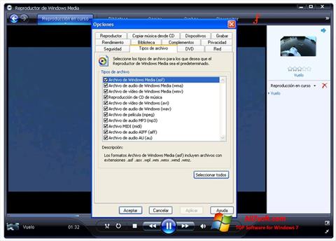Ekraanipilt Windows Media Player Windows 7
