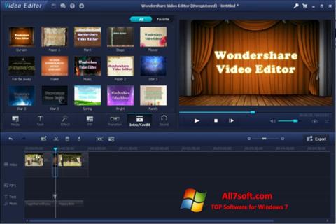 Ekraanipilt Wondershare Video Editor Windows 7